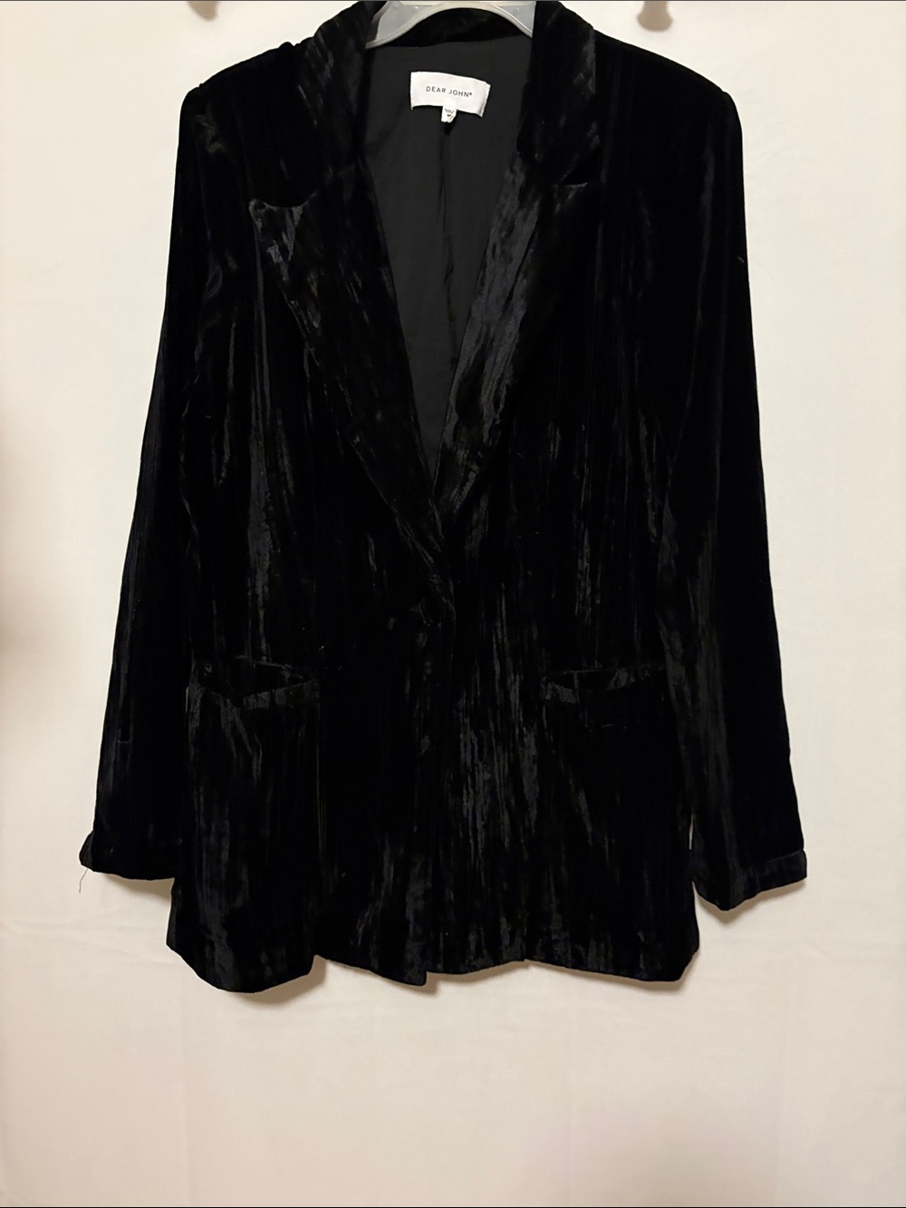 Dear John Black Velvet Blazer